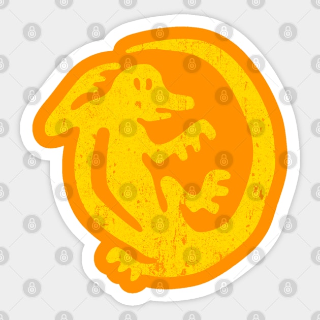 Orange Iguanas Sticker by huckblade